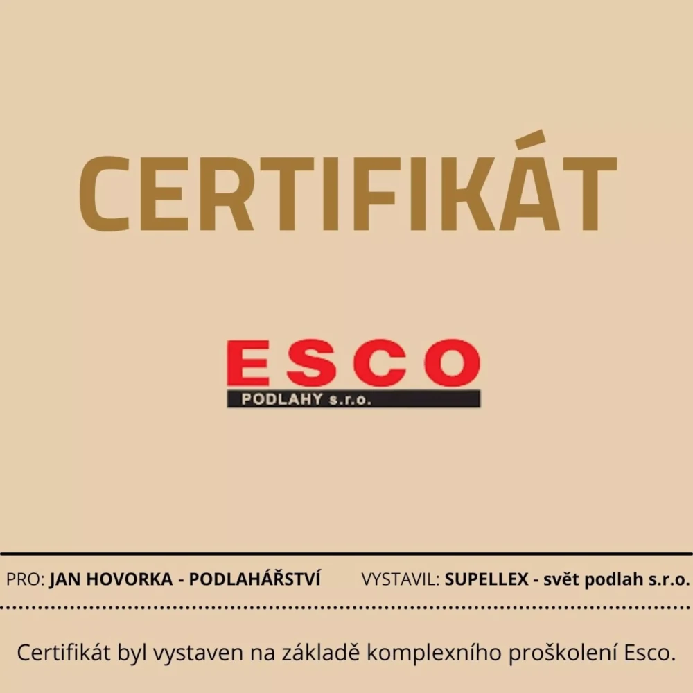Certifikát Podlahářství Praha